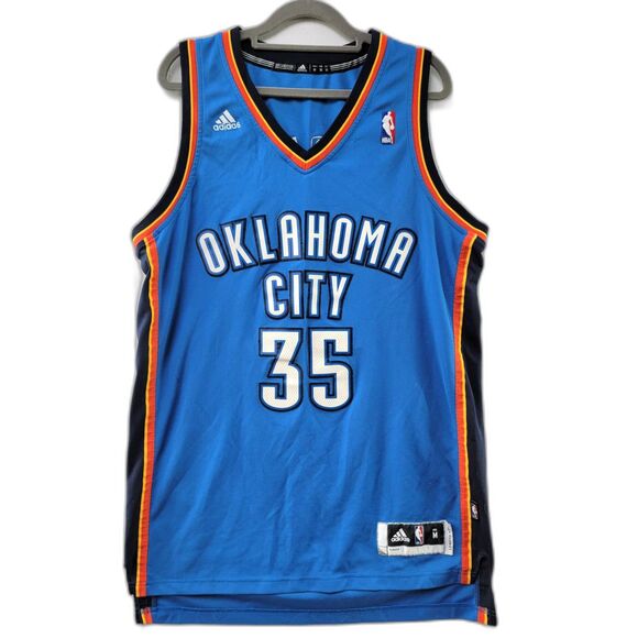 Adidas Blue Jersey NBA Oklahoma City OKC Thunder Kevin Durant Size M - Flawed - Picture 1 of 16